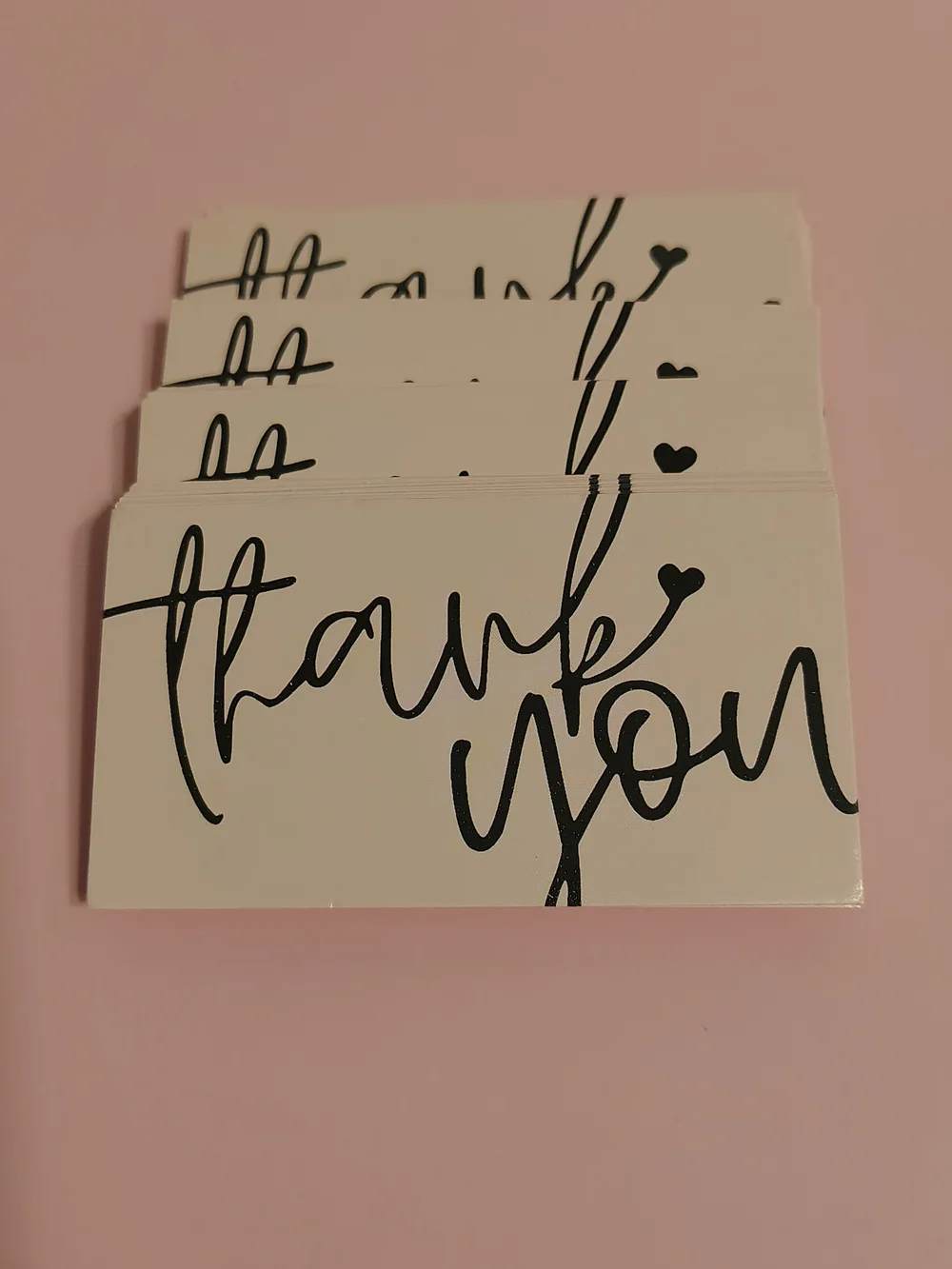 51 Small Business Thank You Sticker & Card Set - Blush Pink with Black Script